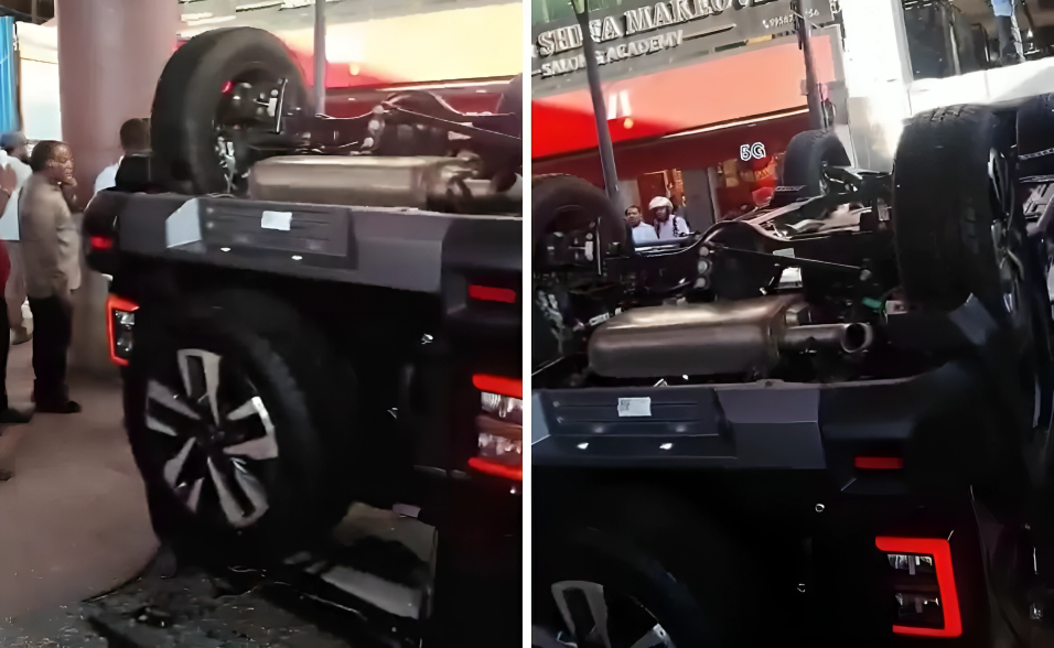 Delhi Thar Showroom Crash